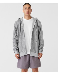 B-3339-Sweat-shirt à capuche zippé unisexe avec finition peu de pêche 2